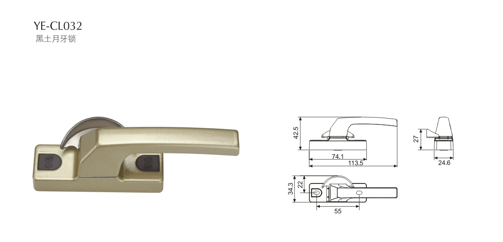 上海门窗五金月牙锁YE-CL032 