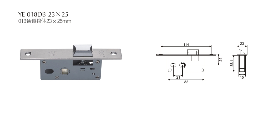 上海门窗五金锁体YE-018DB-23×25