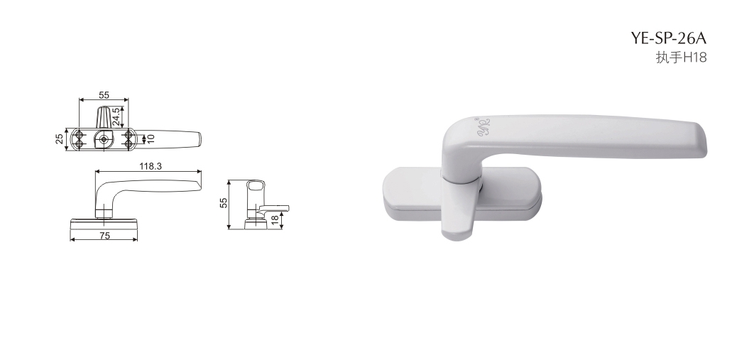 上海门窗五金执手YE-SP-26A